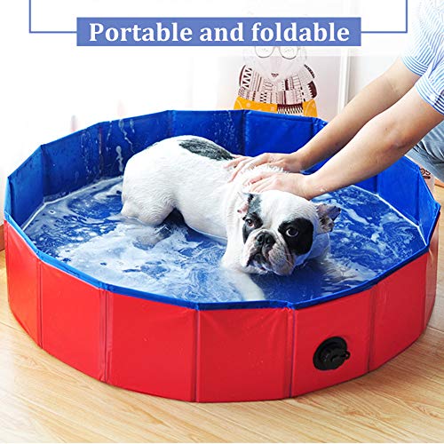 YUIP Piscina Plegable para Perros, Plegable PVC Piscina Bañera para Gatos Animales Bebes Grandes, Adecuado para Uso en Interiores y Exteriores(60x20cm)