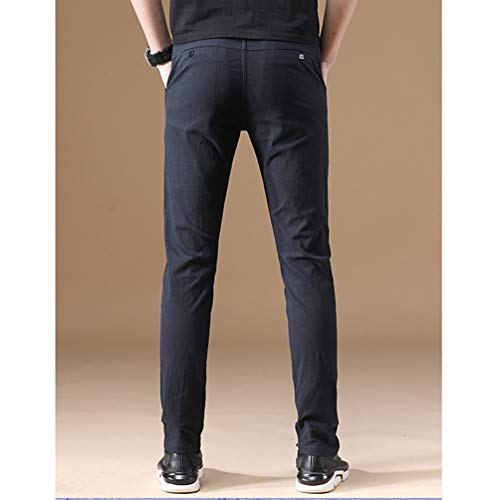 Yujeet Pantalones Casuales de Color Sólido Estilo Entallado para Hombre Pantalones Largos de Fondo Regular (Ordinario#6, 4XL)