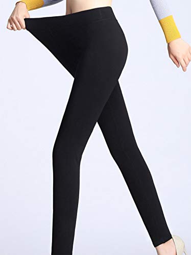 Yulaixuan 2 pares de mujeres calientan pantalones extra grandes y alargan sudaderas pantimedias gruesas para medias de invierno leggings (2 pies negros sin pie)