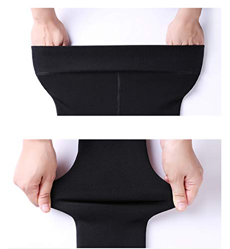Yulaixuan 2 pares de mujeres calientan pantalones extra grandes y alargan sudaderas pantimedias gruesas para medias de invierno leggings (2 pies negros sin pie)