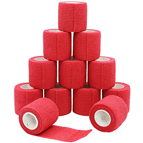 YuMai Vendaje adhesivo Primeros Auxilios Cinta Adhesiva, 5 cm × 4,5 m Pack de 12 aprobado por la FDA - Rojo YuMai Vendaje adhesivo Primeros Auxilios Cinta Adhesiva, 5 cm × 4,5 m Pack de 12 aprobado por la FDA - Rojo
