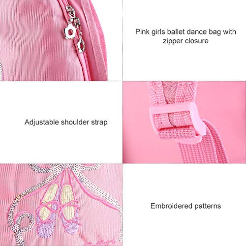 YUMILI Bolso de Ballet - Mochila de Baile de Ballet para niñas Bolso Deportivo de Hombro con Cremallera para niños(Rosado) YUMILI Bolso de Ballet - Mochila de Baile de Ballet para niñas Bolso Deportivo de Hombro con Cremallera para niños(Rosado)