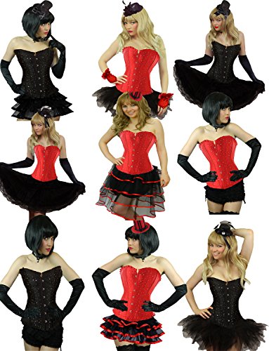 Yummy Bee Corsé Satén Ballenas Tutu Falda Largo o Corto con Volantes Burlesque Fiestas Disfraces Traviesos Juegos Alcoba Talla Grande 34 - 50 (Negro + Tutu, 44) Yummy Bee Corsé Satén Ballenas Tutu Falda Largo o Corto con Volantes Burlesque Fiestas Disfraces Traviesos Juegos Alcoba Talla Grande 34 - 50 (Negro + Tutu, 44)