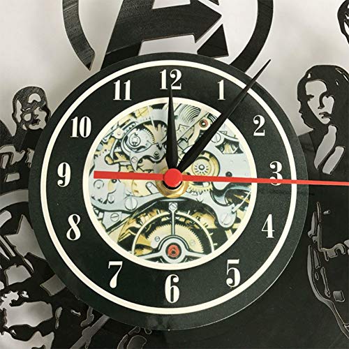 YUN Clock@ Reloj de Pared de Vinilo Placa Reloj Upcycling 3D Queen Band Diseño de Reloj de Pared de decoración Vintage de Reloj de Pared Decoración Retro de Reloj Fabricado en Alemania