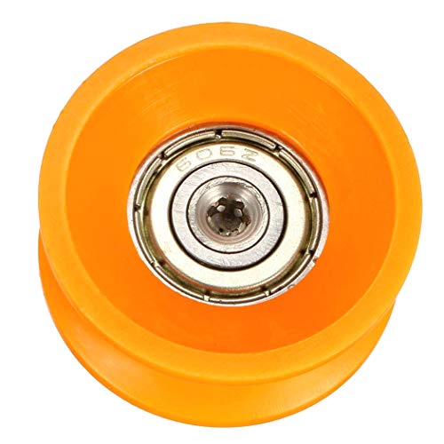 YUNB - Polea de Metal, Barra roscada, rodamiento de Rueda, 2,5 mm de Profundidad, Ranura en V, 6x30x13mm-orange