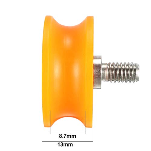 YUNB - Polea de Metal, Barra roscada, rodamiento de Rueda, 2,5 mm de Profundidad, Ranura en V, 6x30x13mm-orange YUNB - Polea de Metal, Barra roscada, rodamiento de Rueda, 2,5 mm de Profundidad, Ranura en V, 6x30x13mm-orange