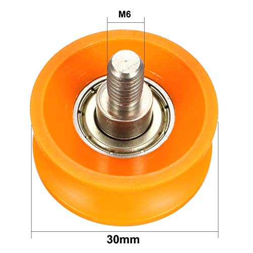 YUNB - Polea de Metal, Barra roscada, rodamiento de Rueda, 2,5 mm de Profundidad, Ranura en V, 6x30x13mm-orange YUNB - Polea de Metal, Barra roscada, rodamiento de Rueda, 2,5 mm de Profundidad, Ranura en V, 6x30x13mm-orange