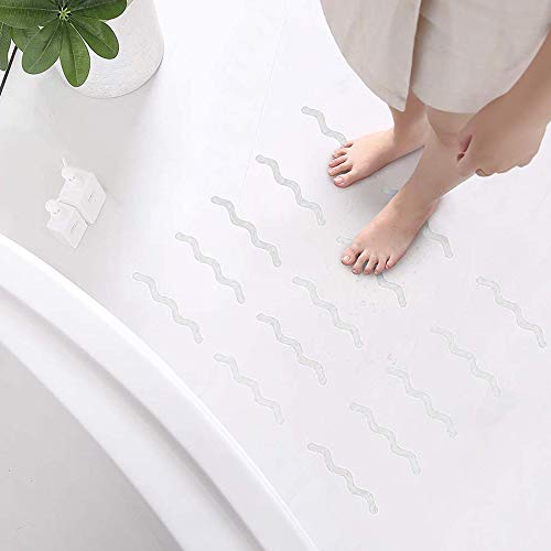 YunBey 24 Piezas Tiras Antideslizantes para Ducha y Bañera Autoadhesivas Antideslizantes Pegatinas para Escaleras, Bañeras, Piscinas, Suelos de Baños