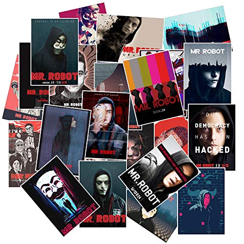 YUNDD No repita Mr Robot Rami Malek Hackers TV Show Stickers para Coche portátil PVC Bicicleta Impermeable Juguete Pegatinas 25 Piezas/Paquete YUNDD No repita Mr Robot Rami Malek Hackers TV Show Stickers para Coche portátil PVC Bicicleta Impermeable Juguete Pegatinas 25 Piezas/Paquete
