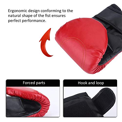 Yunjio Guantes Boxeo Mujer Guantes Kick Boxing Golpe Guantes Sparring Guantes Guante de Boxeo de 10 onzas Guantes de Boxeo tailandés Red,10oz