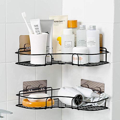 YUNKE Estanteria Baño Ducha, Estantes de Baño, Carrito de Ducha con Adhesivo de Acero Inoxidable a Prueba de Herrumbre (Negro) YUNKE Estanteria Baño Ducha, Estantes de Baño, Carrito de Ducha con Adhesivo de Acero Inoxidable a Prueba de Herrumbre (Negro)