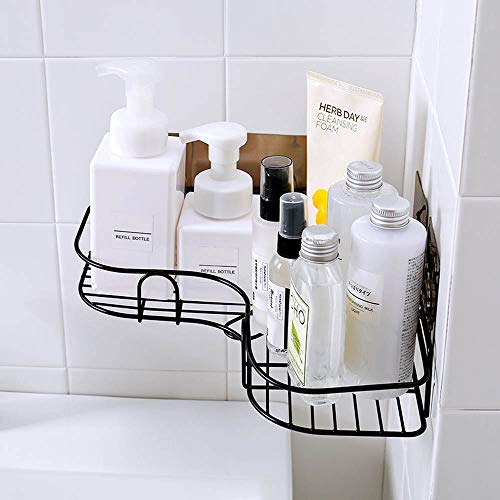 YUNKE Estanteria Baño Ducha, Estantes de Baño, Carrito de Ducha con Adhesivo de Acero Inoxidable a Prueba de Herrumbre (Negro) YUNKE Estanteria Baño Ducha, Estantes de Baño, Carrito de Ducha con Adhesivo de Acero Inoxidable a Prueba de Herrumbre (Negro)