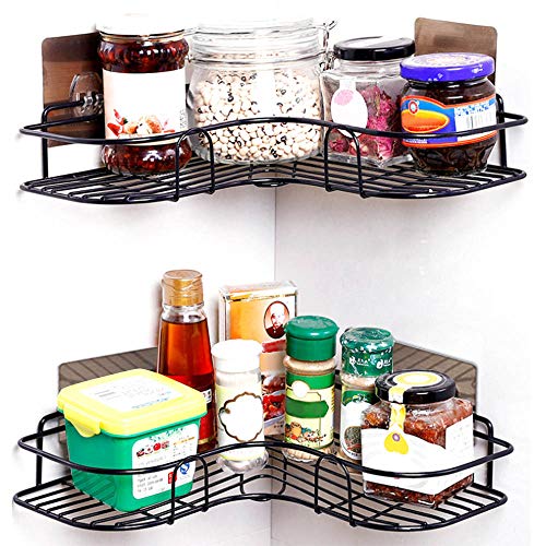 YUNKE Estanteria Baño Ducha, Estantes de Baño, Carrito de Ducha con Adhesivo de Acero Inoxidable a Prueba de Herrumbre (Negro) YUNKE Estanteria Baño Ducha, Estantes de Baño, Carrito de Ducha con Adhesivo de Acero Inoxidable a Prueba de Herrumbre (Negro)