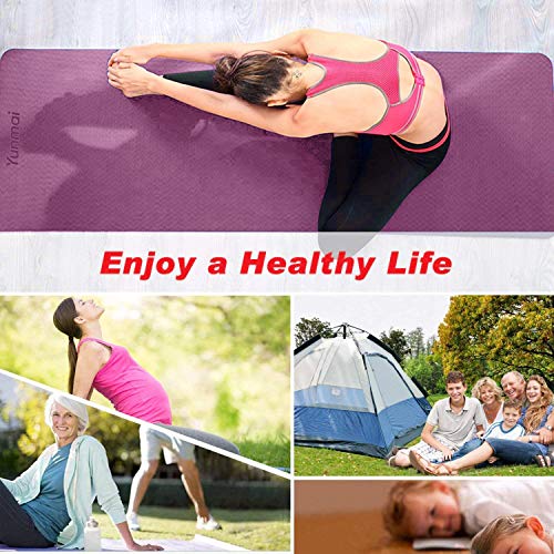 YUNMAI Esterilla de Yoga Antideslizante, Colchoneta de TPE Ecológico Alfombrilla de Doble Cara para Pilates Yoga Ejercicio Meditación Fitness con Bolsa de Almacenamiento, 183 X 61 X 0,6 cm YUNMAI Esterilla de Yoga Antideslizante, Colchoneta de TPE Ecológico Alfombrilla de Doble Cara para Pilates Yoga Ejercicio Meditación Fitness con Bolsa de Almacenamiento, 183 X 61 X 0,6 cm