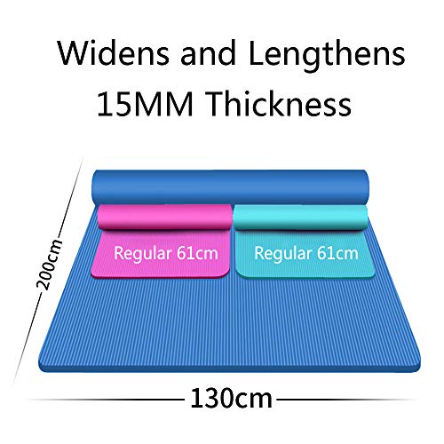 YUREN Colchoneta de Ejercicios Extra Gruesa 15mm 200×130cm NBR Alfombrilla de Entrenamiento Antideslizante y cómoda para Ejercicios de Yoga Pilates estiramientos meditación Piso y Fitness YUREN Colchoneta de Ejercicios Extra Gruesa 15mm 200×130cm NBR Alfombrilla de Entrenamiento Antideslizante y cómoda para Ejercicios de Yoga Pilates estiramientos meditación Piso y Fitness