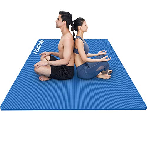 YUREN Colchoneta de Ejercicios Extra Gruesa 15mm 200×130cm NBR Alfombrilla de Entrenamiento Antideslizante y cómoda para Ejercicios de Yoga Pilates estiramientos meditación Piso y Fitness