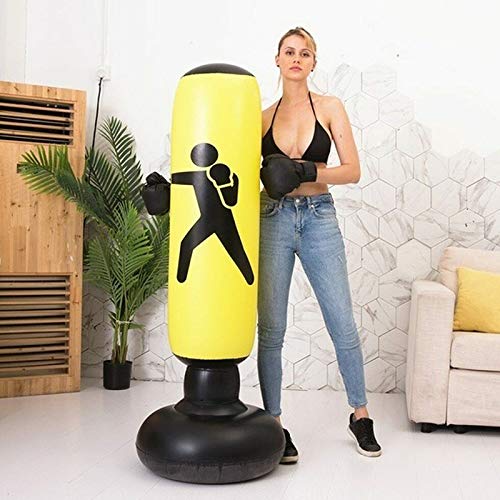 Yusea Saco de boxeo de pie libre, bolsa de entrenamiento pesado, boxeo, cardio kickboxing, entrenamiento para adultos Yusea Saco de boxeo de pie libre, bolsa de entrenamiento pesado, boxeo, cardio kickboxing, entrenamiento para adultos