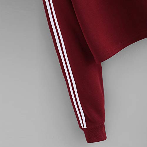 Yvelands Sudaderas para niñas, Sudadera con Capucha y Manga Larga a Rayas para Mujer Sudadera con Capucha y Capucha Tops Bouse. (Wine, L) Yvelands Sudaderas para niñas, Sudadera con Capucha y Manga Larga a Rayas para Mujer Sudadera con Capucha y Capucha Tops Bouse. (Wine, L)
