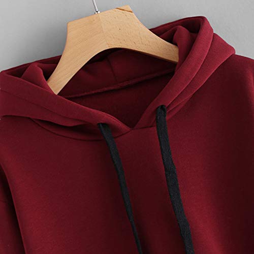 Yvelands Sudaderas para niñas, Sudadera con Capucha y Manga Larga a Rayas para Mujer Sudadera con Capucha y Capucha Tops Bouse. (Wine, L) Yvelands Sudaderas para niñas, Sudadera con Capucha y Manga Larga a Rayas para Mujer Sudadera con Capucha y Capucha Tops Bouse. (Wine, L)
