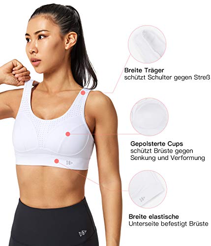 Yvette Sujetador Deportivo con Soporte Fuerte, Correas Ajustables, sin Espalda, Acolchado, corpiño para Fitness, Jogging, Yoga Yvette Sujetador Deportivo con Soporte Fuerte, Correas Ajustables, sin Espalda, Acolchado, corpiño para Fitness, Jogging, Yoga