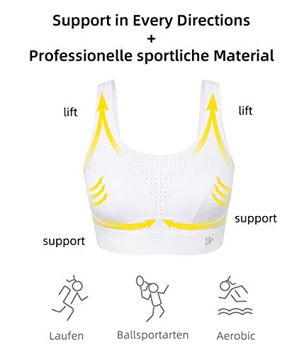Yvette Sujetador Deportivo con Soporte Fuerte, Correas Ajustables, sin Espalda, Acolchado, corpiño para Fitness, Jogging, Yoga Yvette Sujetador Deportivo con Soporte Fuerte, Correas Ajustables, sin Espalda, Acolchado, corpiño para Fitness, Jogging, Yoga