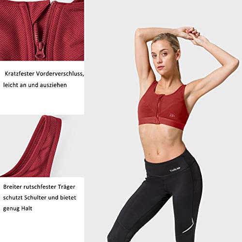 Yvette Sujetador Deportivo de sujeción Fuerte para Mujer, Cierre Frontal sin Aros, Espalda de Corredor sin Relleno para Fitness, Yoga, Jogging Yvette Sujetador Deportivo de sujeción Fuerte para Mujer, Cierre Frontal sin Aros, Espalda de Corredor sin Relleno para Fitness, Yoga, Jogging