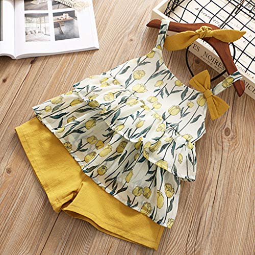 YWLINK 3PC Mezcla De Algodon Ropa De NiñOs Top Camisola Estampado TulipáN Camiseta+Pantalones Cortos De Color SóLido+Banda De Pelo Vestido De Fiesta(Amarillo,3-4 años/120) YWLINK 3PC Mezcla De Algodon Ropa De NiñOs Top Camisola Estampado TulipáN Camiseta+Pantalones Cortos De Color SóLido+Banda De Pelo Vestido De Fiesta(Amarillo,3-4 años/120)