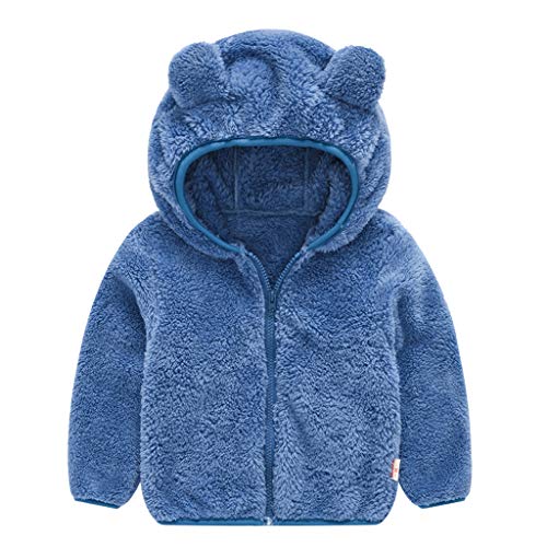 YWLINK Abrigo Bebe NiñA BebéS ReciéN Nacidos Bebé NiñOs NiñA Sudadera con Capucha De Dibujos Animados Abrigo CáLido Chaqueta De OtoñO E Invierno Ropa De AlgodóN(Azul,12-18 meses/90)