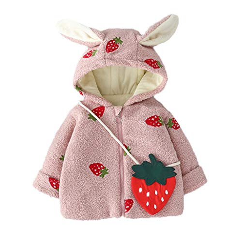 YWLINK BebéS NiñAs OtoñO E Invierno Abrigo De Peluche Chaqueta Casual con Capucha Disfraz De Fiesta Bautizo NiñA Abrigo De AlgodóN CáLido Arriba+Bolso Lindo De La Historieta Regalo De CumpleañOs