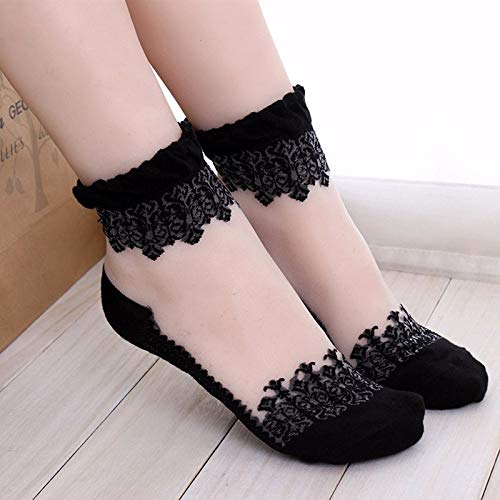 YWLINK Calcetines Encaje Cortos EláSticos De Encaje Cristalino Ultrafino Transparente Hermoso Suave Y Transpirable Antideslizante CóModo Negro, Blanco, Rosa, Caqui, PúRpura, Azul YWLINK Calcetines Encaje Cortos EláSticos De Encaje Cristalino Ultrafino Transparente Hermoso Suave Y Transpirable Antideslizante CóModo Negro, Blanco, Rosa, Caqui, PúRpura, Azul