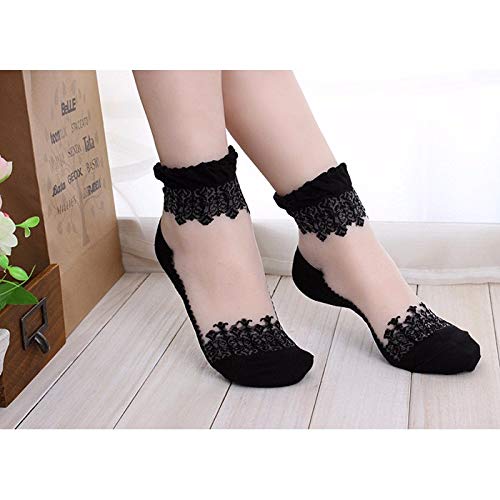 YWLINK Calcetines Encaje Cortos EláSticos De Encaje Cristalino Ultrafino Transparente Hermoso Suave Y Transpirable Antideslizante CóModo Negro, Blanco, Rosa, Caqui, PúRpura, Azul YWLINK Calcetines Encaje Cortos EláSticos De Encaje Cristalino Ultrafino Transparente Hermoso Suave Y Transpirable Antideslizante CóModo Negro, Blanco, Rosa, Caqui, PúRpura, Azul
