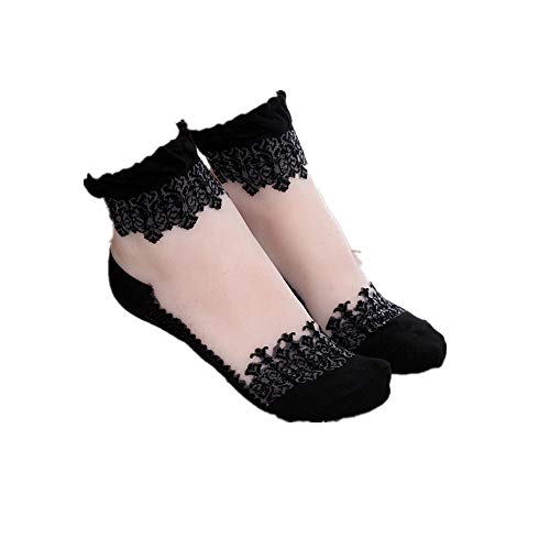 YWLINK Calcetines Encaje Cortos EláSticos De Encaje Cristalino Ultrafino Transparente Hermoso Suave Y Transpirable Antideslizante CóModo Negro, Blanco, Rosa, Caqui, PúRpura, Azul YWLINK Calcetines Encaje Cortos EláSticos De Encaje Cristalino Ultrafino Transparente Hermoso Suave Y Transpirable Antideslizante CóModo Negro, Blanco, Rosa, Caqui, PúRpura, Azul