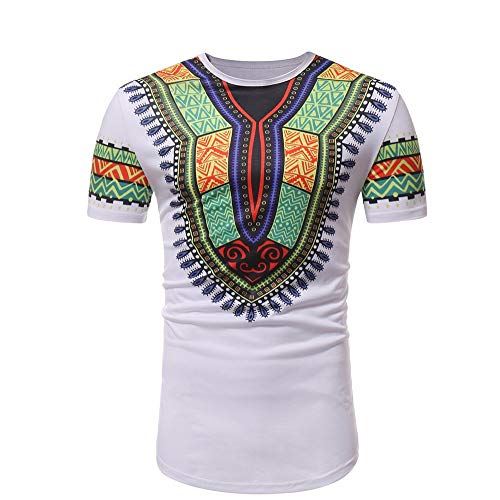 YWLINK Camisetas De Tirantes Hombres Slim Fit De Manga Corta Camiseta con Estampado Muscular De éTnica African Wind Camiseta Casual Tops Blusa Vestido De Fiesta Ropa Deportiva De Gran TamañO