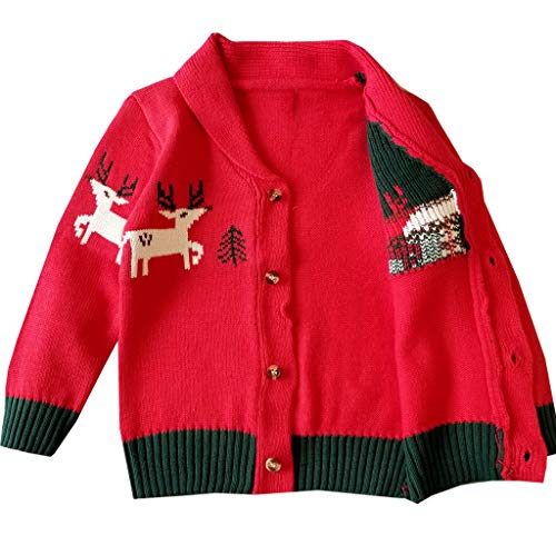 YWLINK Chaqueta De Punto De Navidad Bebé Unisex Chaqueta Abrigada De Ocio Al Aire Libre Alce NavideñO Top De Abrigo con Botones Sudadera Fiesta Bautismo 0-5 AñOs De Edad De NiñO YWLINK Chaqueta De Punto De Navidad Bebé Unisex Chaqueta Abrigada De Ocio Al Aire Libre Alce NavideñO Top De Abrigo con Botones Sudadera Fiesta Bautismo 0-5 AñOs De Edad De NiñO