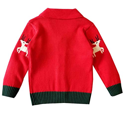 YWLINK Chaqueta De Punto De Navidad Bebé Unisex Chaqueta Abrigada De Ocio Al Aire Libre Alce NavideñO Top De Abrigo con Botones Sudadera Fiesta Bautismo 0-5 AñOs De Edad De NiñO