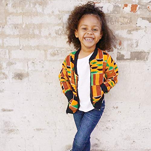 YWLINK Chaqueta NiñOs NiñA El Estilo Nacional Africano De Manga Larga No Localiza La Chaqueta Estampada A Prueba De Viento Chaqueta Casual Abrigo OtoñO Diario/Fiesta Ropa(Amarillo,18-24 meses/100)