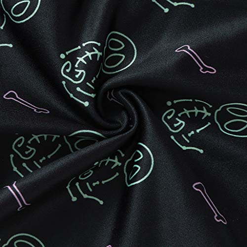 YWLINK Conjunto De Pijama Familiar Camiseta De Manga Larga con Estampado De Esqueleto Arriba+Pantalones Juegos De rol De Halloween Pijama De Fiesta Mezclas De AlgodóN Ropa(Negro,9-10 años/130)