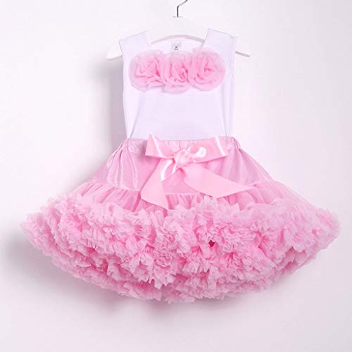 YWLINK Falda Ballet NiñA Vestido De Princesa Casual Sin Mangas con Lazo De Verano Disfraz De Rendimiento Grupal Bautismo Fiesta De Carnaval Regalo De CumpleañOs Falda Tutu(Rosado,XXL)