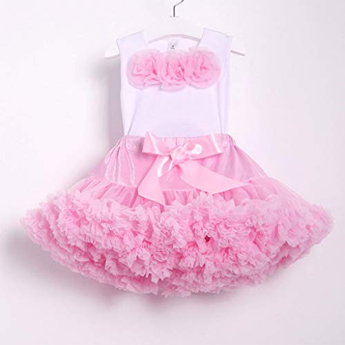 YWLINK Falda Ballet NiñA Vestido De Princesa Casual Sin Mangas con Lazo De Verano Disfraz De Rendimiento Grupal Bautismo Fiesta De Carnaval Regalo De CumpleañOs Falda Tutu(Rosado,XXL)