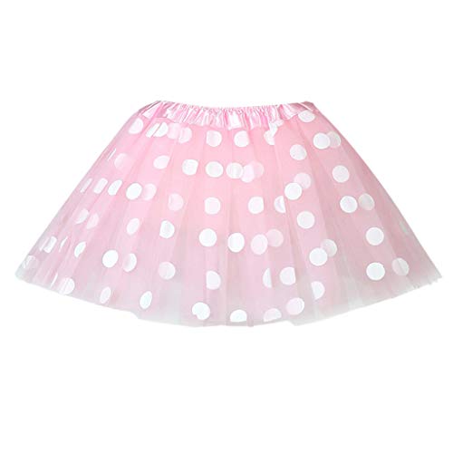 YWLINK Falda De Ballet De NiñA De 2-8 AñOs Falda Tutú De Malla Estampada con Lunares Fiesta De Carnaval Lindo Vestido De Princesa Disfraz De Rendimiento Grupal Regalo De CumpleañOs(Rosado,2-8 años)