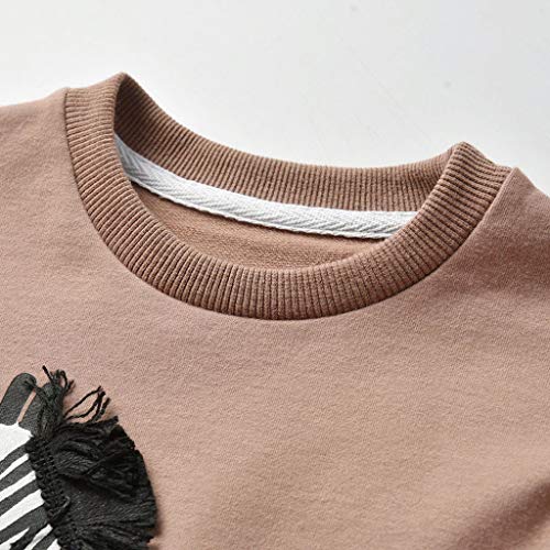 YWLINK Jersey Bebe NiñO Sudadera Animal De Dibujos Animados Cebra Camisa Tops tee Ropa Manga Larga SuéTer para NiñOs Ropa Deportiva Informal Lindo Chaqueta TéRmica OtoñO Nueva(Caqui,2-3 años/90)