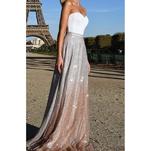 YWLINK Mujeres Vestido Elegante del Partido Moda Sin Mangas Sin Tirantes Atractivo Blanco Vestido De Fiesta De Coctel Slim Fit Lentejuelas Vestido De Novia Falda(Blanco,XL) YWLINK Mujeres Vestido Elegante del Partido Moda Sin Mangas Sin Tirantes Atractivo Blanco Vestido De Fiesta De Coctel Slim Fit Lentejuelas Vestido De Novia Falda(Blanco,XL)