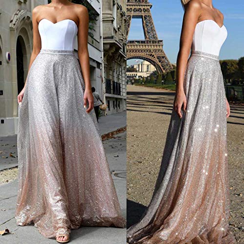 YWLINK Mujeres Vestido Elegante del Partido Moda Sin Mangas Sin Tirantes Atractivo Blanco Vestido De Fiesta De Coctel Slim Fit Lentejuelas Vestido De Novia Falda(Blanco,XL) YWLINK Mujeres Vestido Elegante del Partido Moda Sin Mangas Sin Tirantes Atractivo Blanco Vestido De Fiesta De Coctel Slim Fit Lentejuelas Vestido De Novia Falda(Blanco,XL)