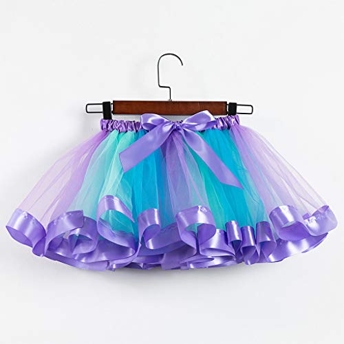 YWLINK NiñA Conjunto De 2 Piezas Tutu De Malla+Banda De Pelo ActuacióN De Danza/Carnaval/Vestido De Fiesta Ropa De NiñOs Regalo(Púrpura,5-8 años/M)