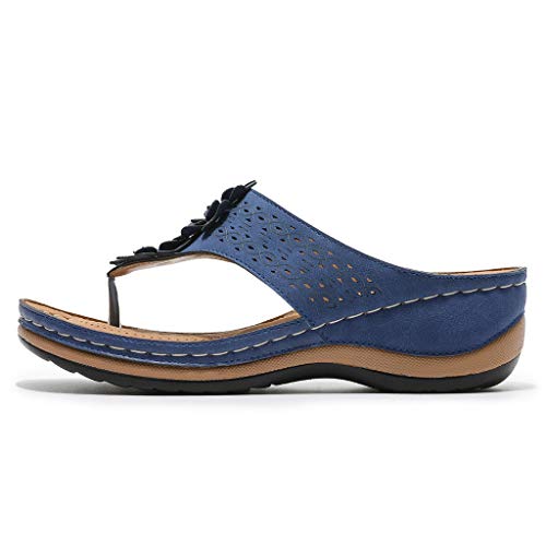 YWLINK Sandalias De CuñA para Mujer Ahuecar Flores Chanclas De Playa Bohemia Verano Sandalias Planas De Gran TamañO Zapatillas Antideslizantes(Azul,40EU) YWLINK Sandalias De CuñA para Mujer Ahuecar Flores Chanclas De Playa Bohemia Verano Sandalias Planas De Gran TamañO Zapatillas Antideslizantes(Azul,40EU)