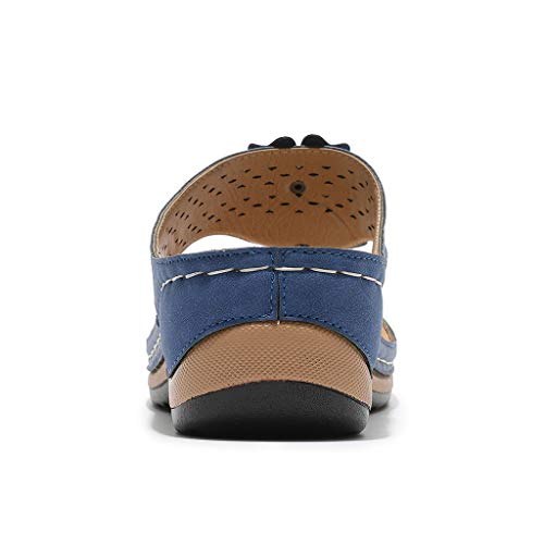 YWLINK Sandalias De CuñA para Mujer Ahuecar Flores Chanclas De Playa Bohemia Verano Sandalias Planas De Gran TamañO Zapatillas Antideslizantes(Azul,40EU) YWLINK Sandalias De CuñA para Mujer Ahuecar Flores Chanclas De Playa Bohemia Verano Sandalias Planas De Gran TamañO Zapatillas Antideslizantes(Azul,40EU)
