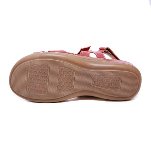 YWLINK Sandalias De Talla Grande para Mujer Zapatos De Playa con Punta Abierta De Verano Sandalias Deportivas Antideslizantes Fondo Plano Zapatillas Casual(Rojo,39EU)