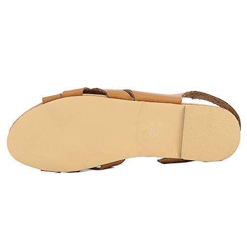 YWLINK Sandalias De Verano De Roma para Mujer Zapatillas De Playa De CáñAmo De Cuerda Plana para Estudiantes Sandalias De Punta Abierta Fiesta Punta Abierta Regalo (Amarillo,36EU)