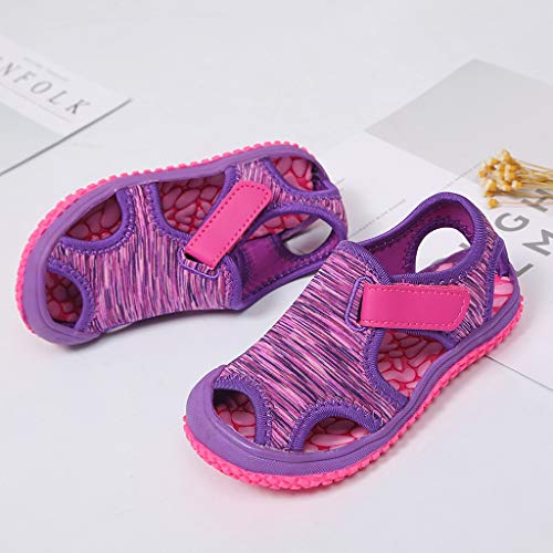 YWLINK Sandalias De Verano para NiñOs Estampado De Camuflaje A Rayas Sandalias Deportivas De Punta Casual Zapatillas De Playa Antideslizantes Ahuecar Transpirable Zapatos De Agujero