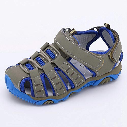 YWLINK Sandalias Deportivas NiñOs Zapatos para NiñOs Punta Cerrada Verano Playa Sandalias Zapatos,Zapatillas Antideslizante Fondo Blando Casuales(Gris,31EU)